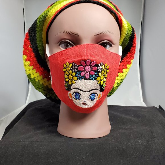 Beautiful Embroidered Face Mask Made in Yucatan - Picture 2 of 4